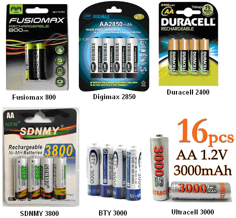 8 x AA 2850 MAH DIGIMAX RECHARGEABLE BATTERIES CASE 